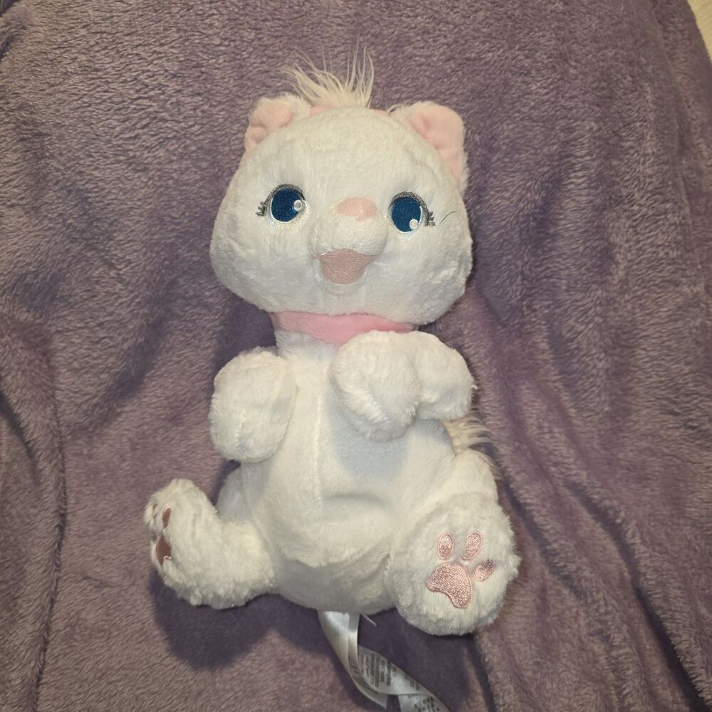 Disney Store Marie Soft Plush White Cat Toy The Aristocats Stuffed Animal 10’’